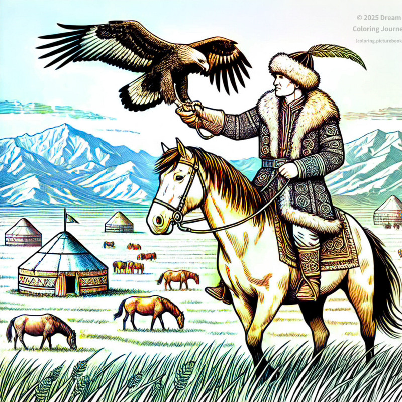 10. Kyrgyz eagle hunter with golden eagle