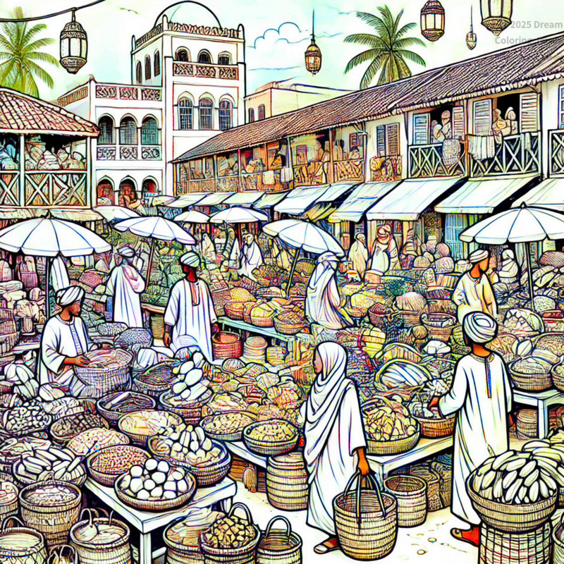 12. Dakar colorful local market scene