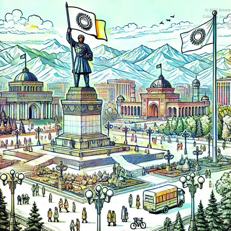 1. Ala-Too Square and Manas Statue in Bishkek