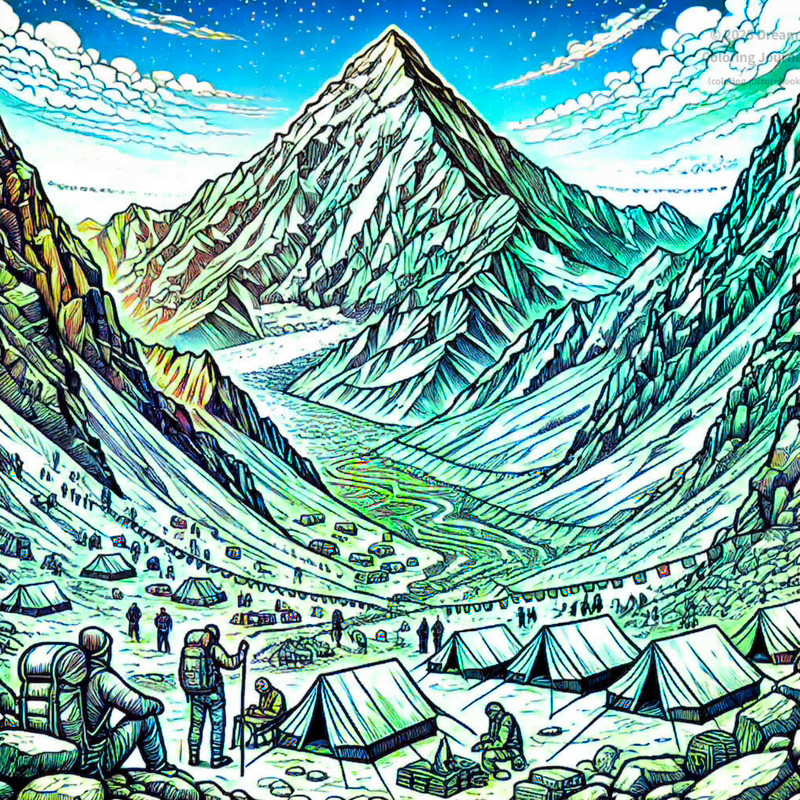 15. Lenin Peak base camp mountain scenery