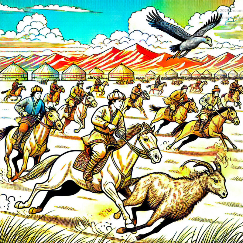 18. Traditional Kyrgyz horse games on the steppe