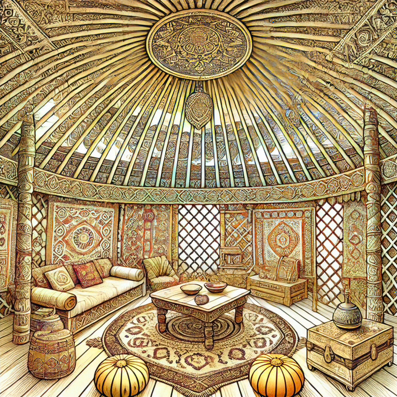 21. Kyrgyz felt yurt interior and patterns
