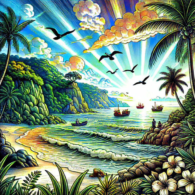 24. Sunset over the Caribbean coast of Honduras