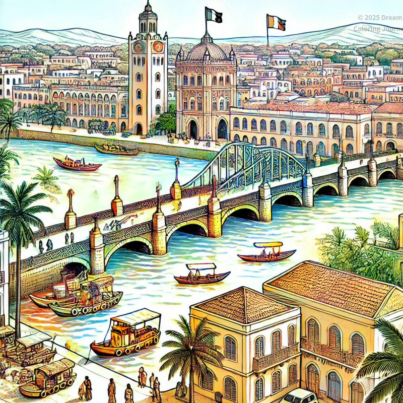 Senegal Tourist Spot Coloring Page