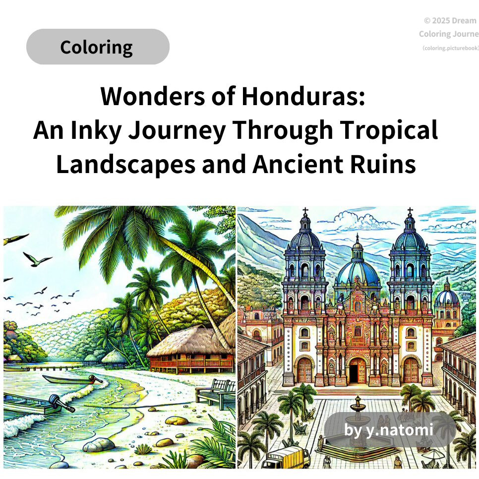 Wonders of Honduras: An Inky Journey Through Tropical Landscapes and Ancient Ruins