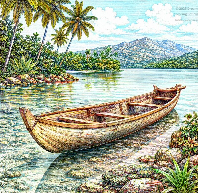 16. Tropical Lagoon with Canoe