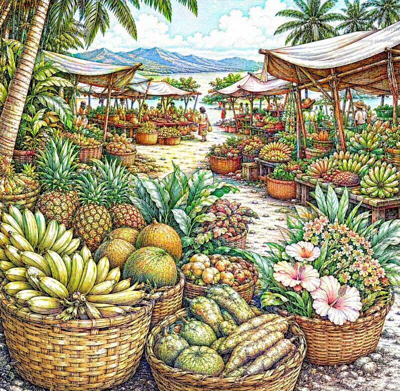 18. Vanuatu Market Scene