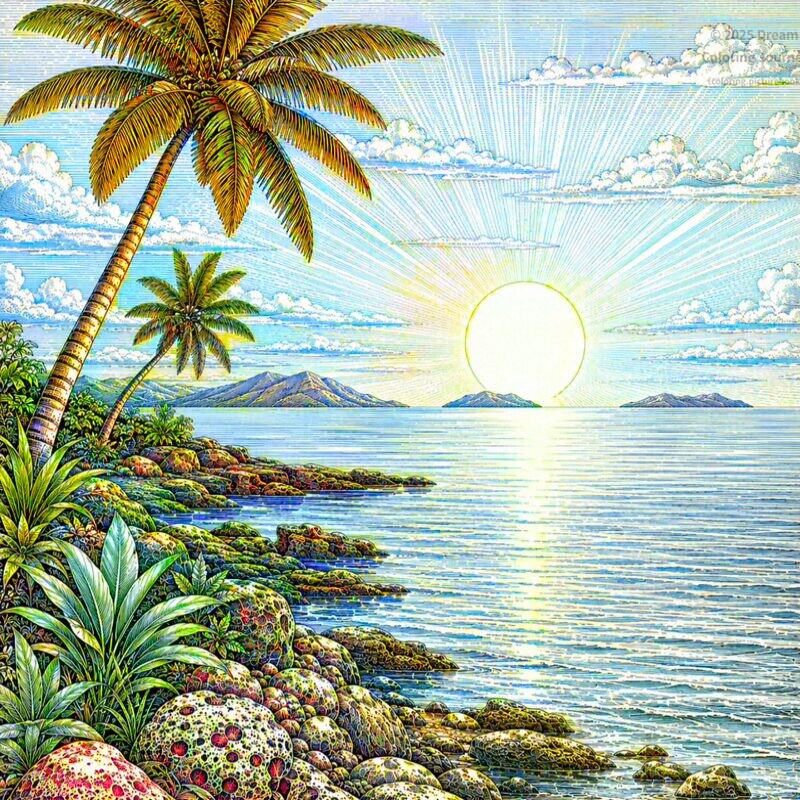 Vanuatu Tourist Spot Coloring Page