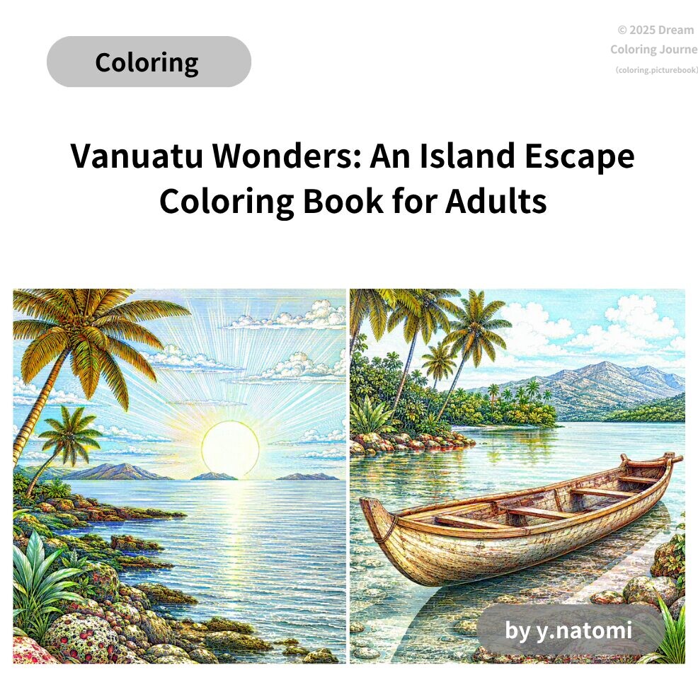 Vanuatu Wonders: An Island Escape Coloring Book for Adults